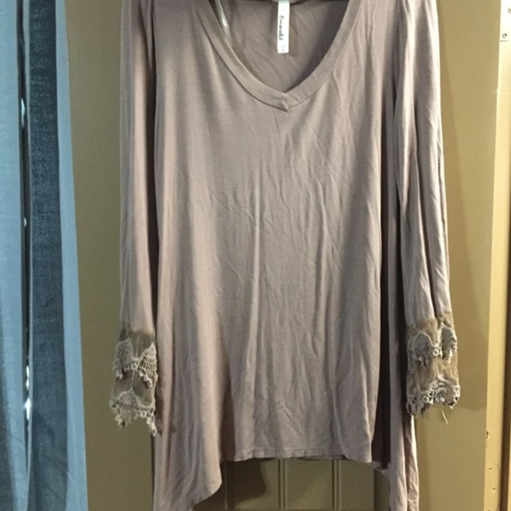 Taupe blouse from local boutique